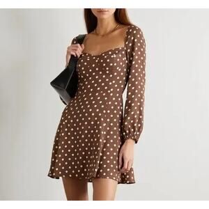 Reformation Net Sustain Mochi Polka-Dot Crepe Mini Dress